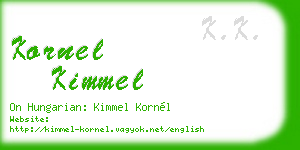 kornel kimmel business card
